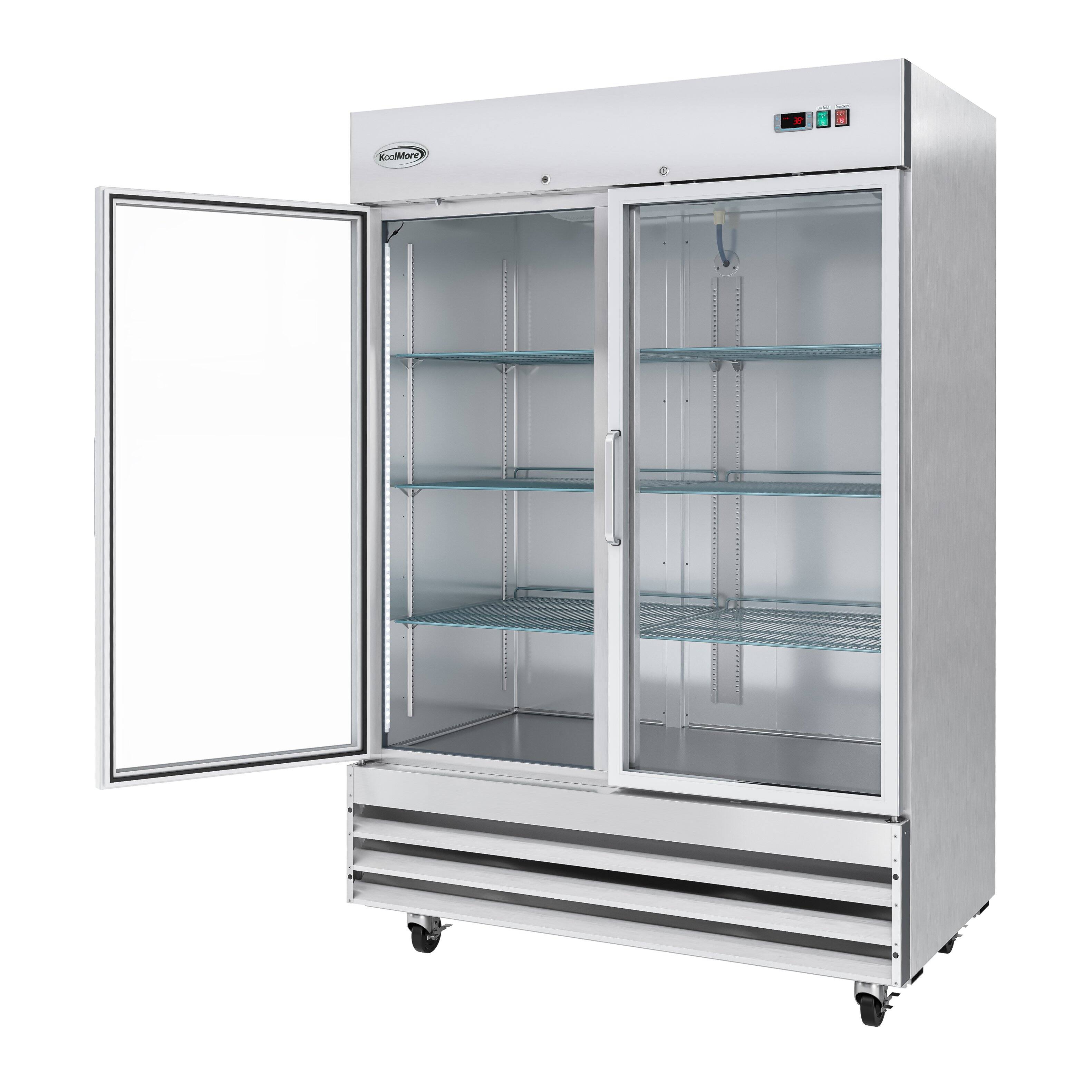 Alt View 4. Koolmore - 54 in. Two Glass Door Commercial Reach-In Refrigerator - 47 Cu Ft. RIR-2D-GD - Stainless-Steel.