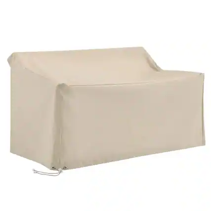 Front. Crosley Furniture - 4Pc Outdoor Sectional Furniture Cover Set - 2 Loveseat & 2 Square Table/Ottoman - Tan.