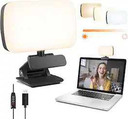 Schertz - Video Conference & Webcam Lighting with Sturdy Clip – Ideal for Zoom, Live Streaming & Remote Work - White