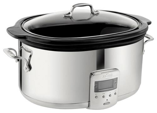 Angle. All-Clad - 6.5-Quart Slow Cooker - Stainless Steel/Black.