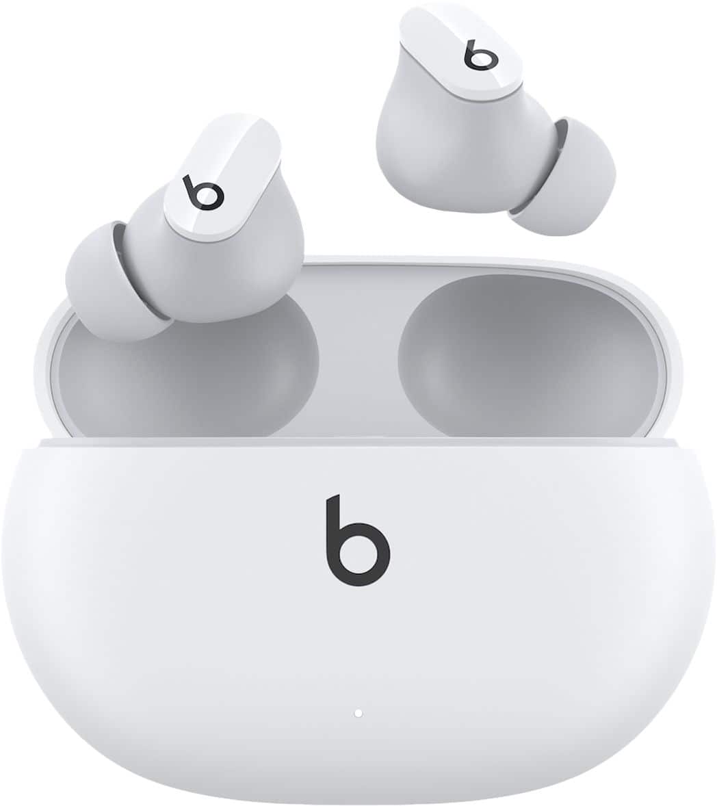Front. Beats - Beats Studio Buds Totally Wireless Noise Cancelling Earbuds - White.