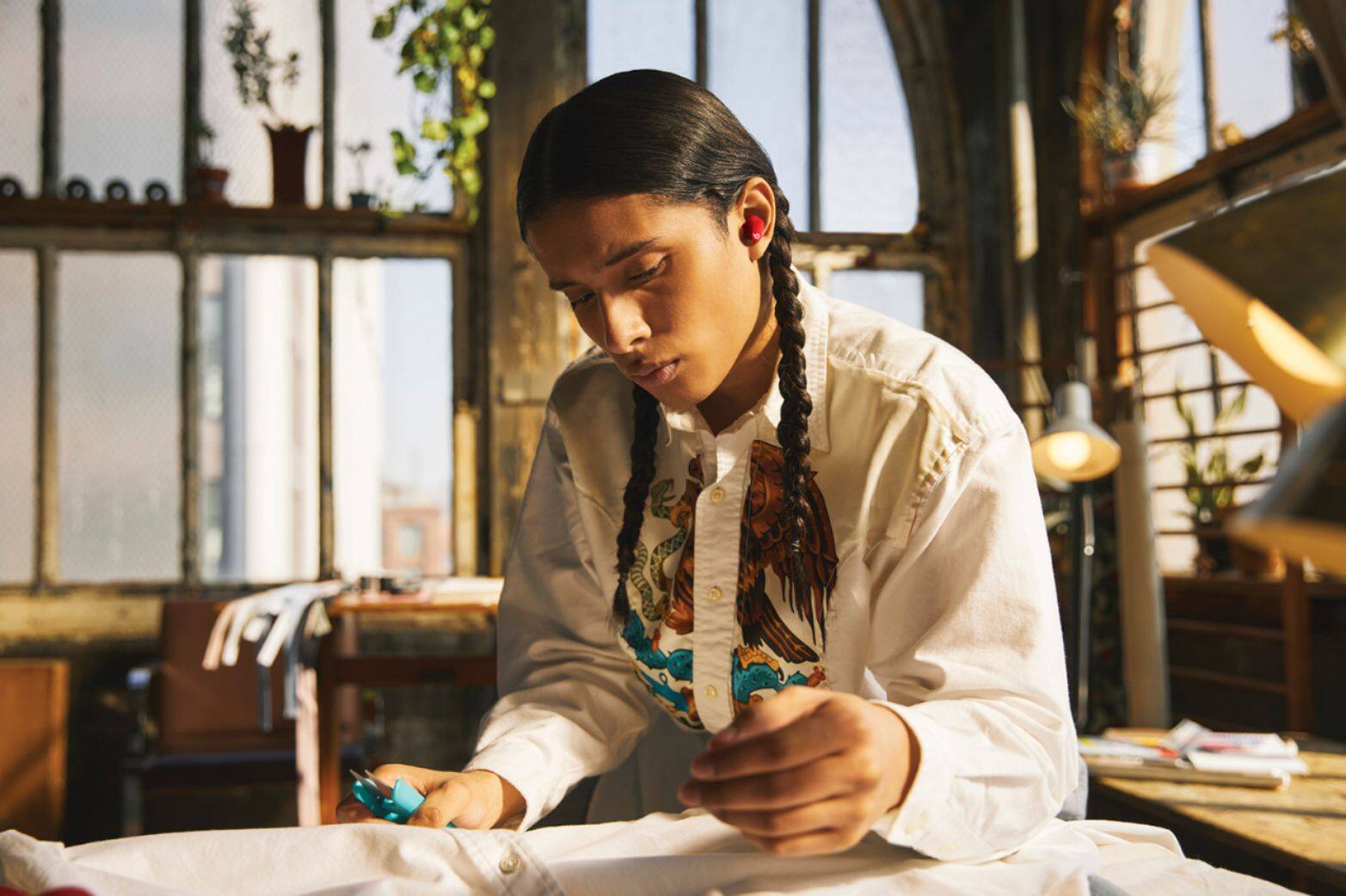 Alt View 19. Beats - Beats Studio Buds Totally Wireless Noise Cancelling Earbuds - Beats Red.