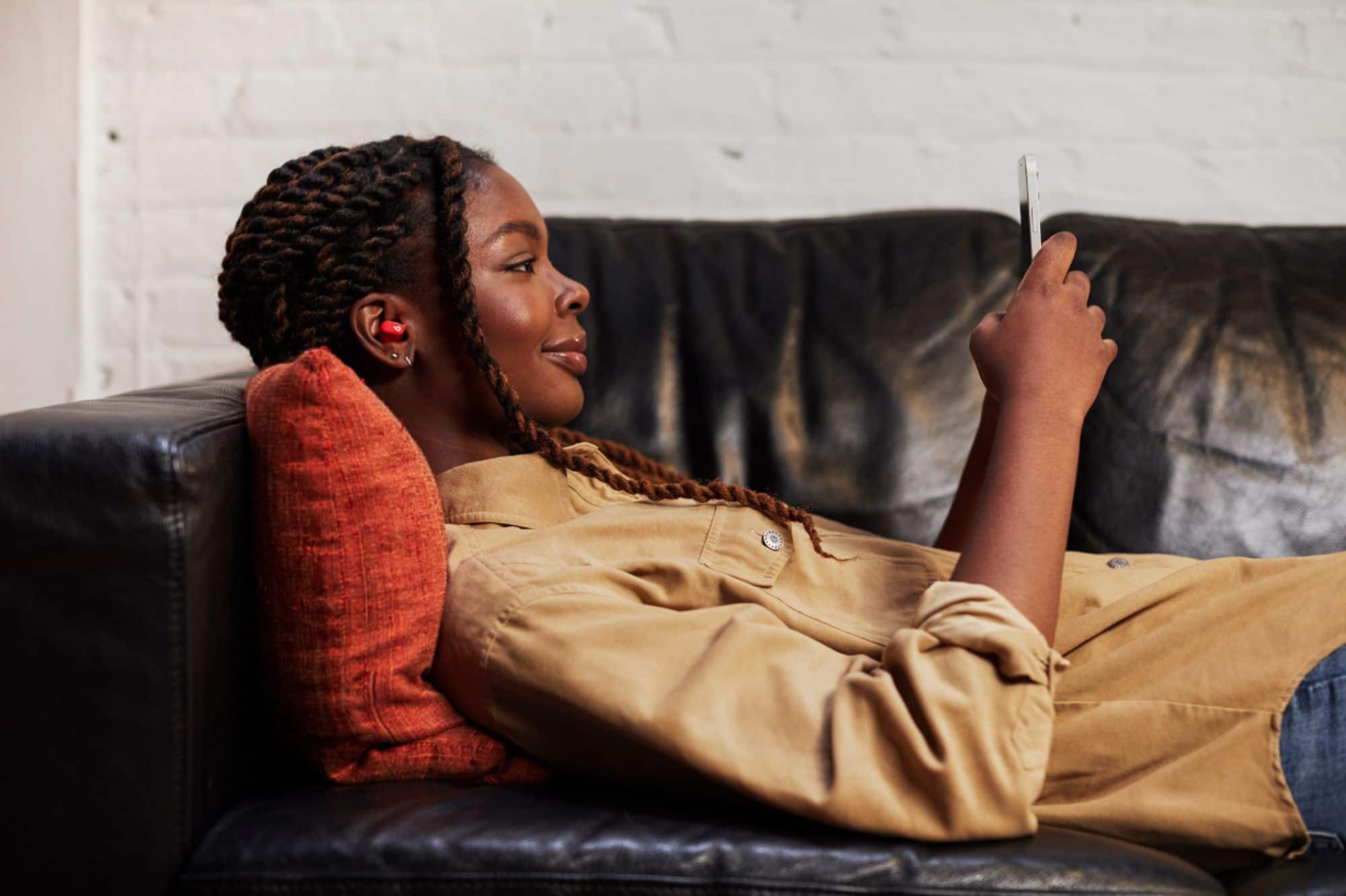 Alt View 21. Beats - Beats Studio Buds Totally Wireless Noise Cancelling Earbuds - Beats Red.