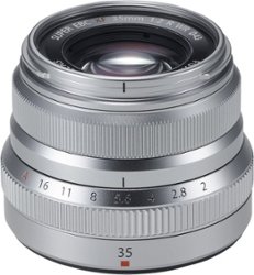 FUJINON XF 35mm f/2 R WR Standard Lens for Fujifilm X-Mount System Cameras - Silver - Front_Zoom