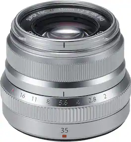 FUJINON XF 35mm f/2 R WR Standard Lens for Fujifilm X-Mount System Cameras - Silver