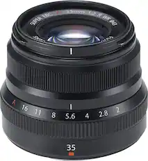 Front. Fujifilm - XF 35mm f/2 R WR Standard Lens for Fujifilm X-Mount System Cameras - Black.