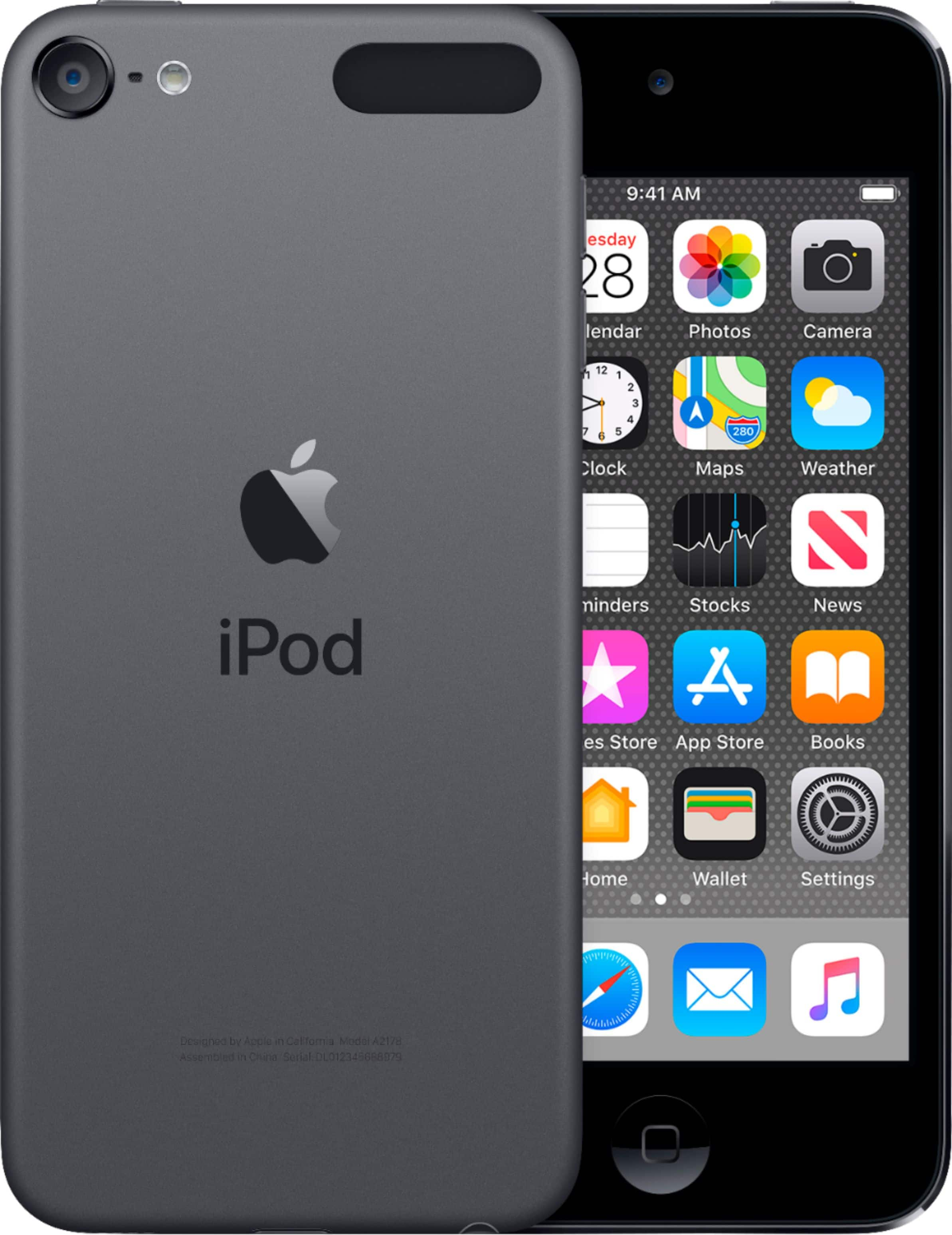 Back View: Apple - iPod touch® 32GB MP3 Player (7th Generation - Latest Model) - Space Gray