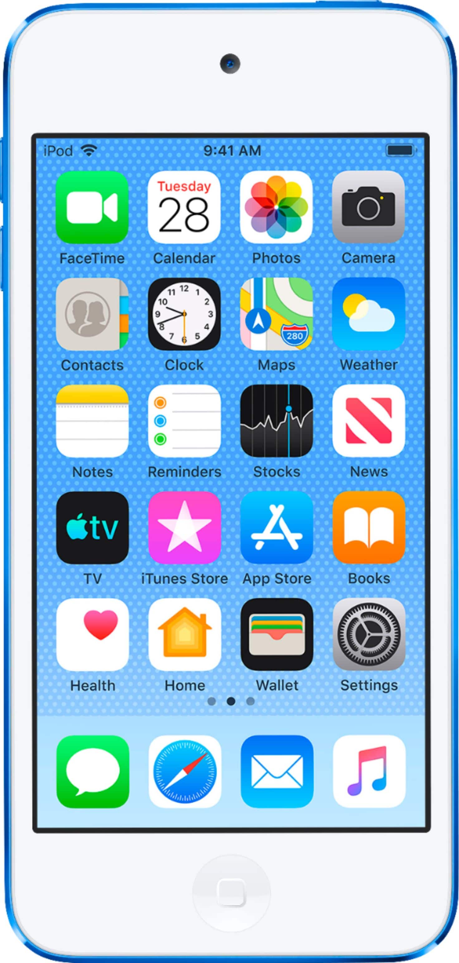 Front. Apple - iPod touch® 256GB MP3 Player (7th Generation - Latest Model) - Blue.