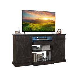 SlickBlue - TV Stand for TVs Up to 65 Inches with 20 LED Color Modes for Living Room - Dark Rustic Oak