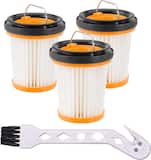 HQRP - 3-Pack Dust Cup Filter with Brush for Shark ION W1 S87 WV200 WV201 WV205 WV220 Hand Vacs, Replaces XHFWV200