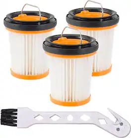 HQRP - 3-Pack Dust Cup Filter with Brush for Shark ION W1 S87 WV200 WV201 WV205 WV220 Hand Vacs, Replaces XHFWV200