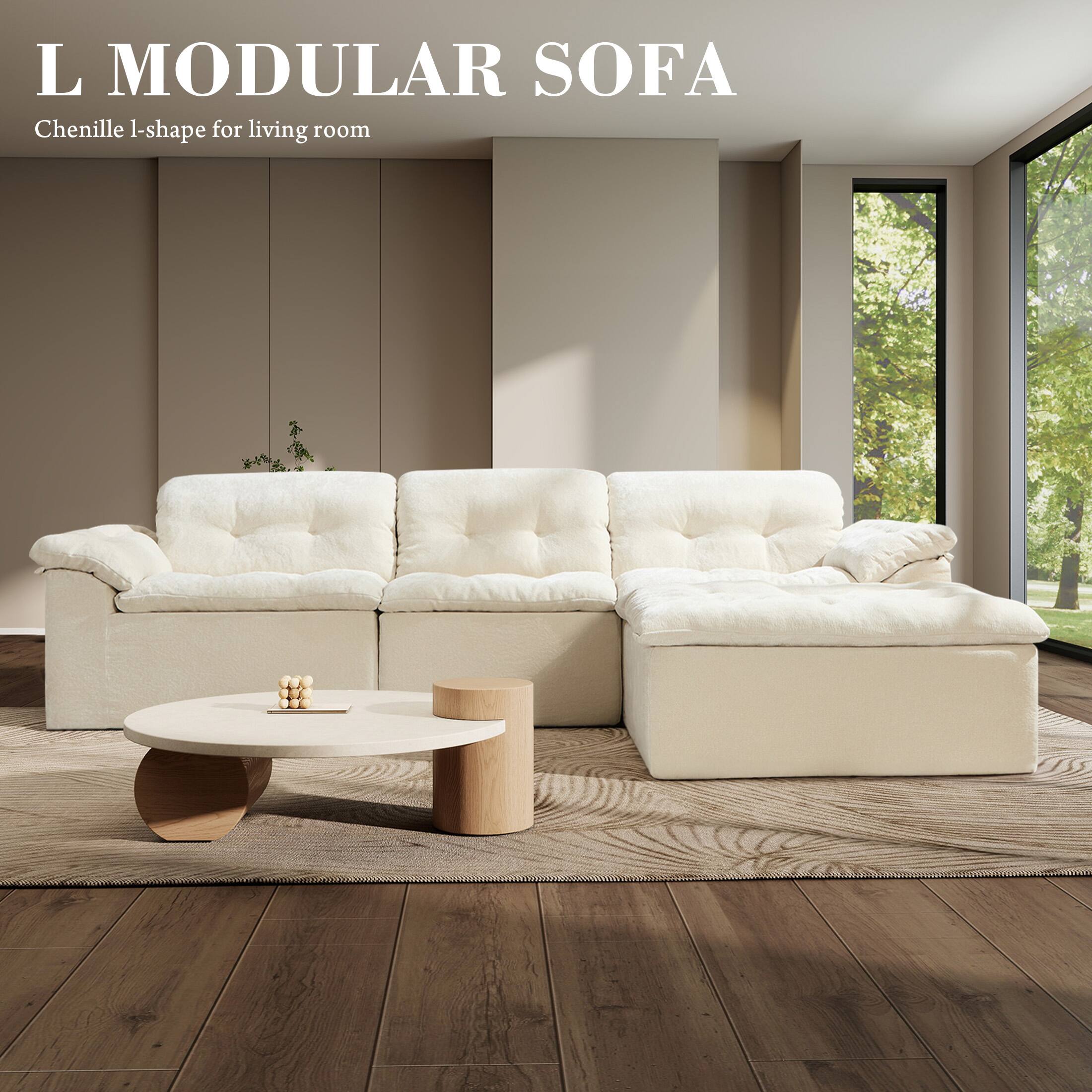 L MODULAR SOFA  
Chenille L-shape for living room