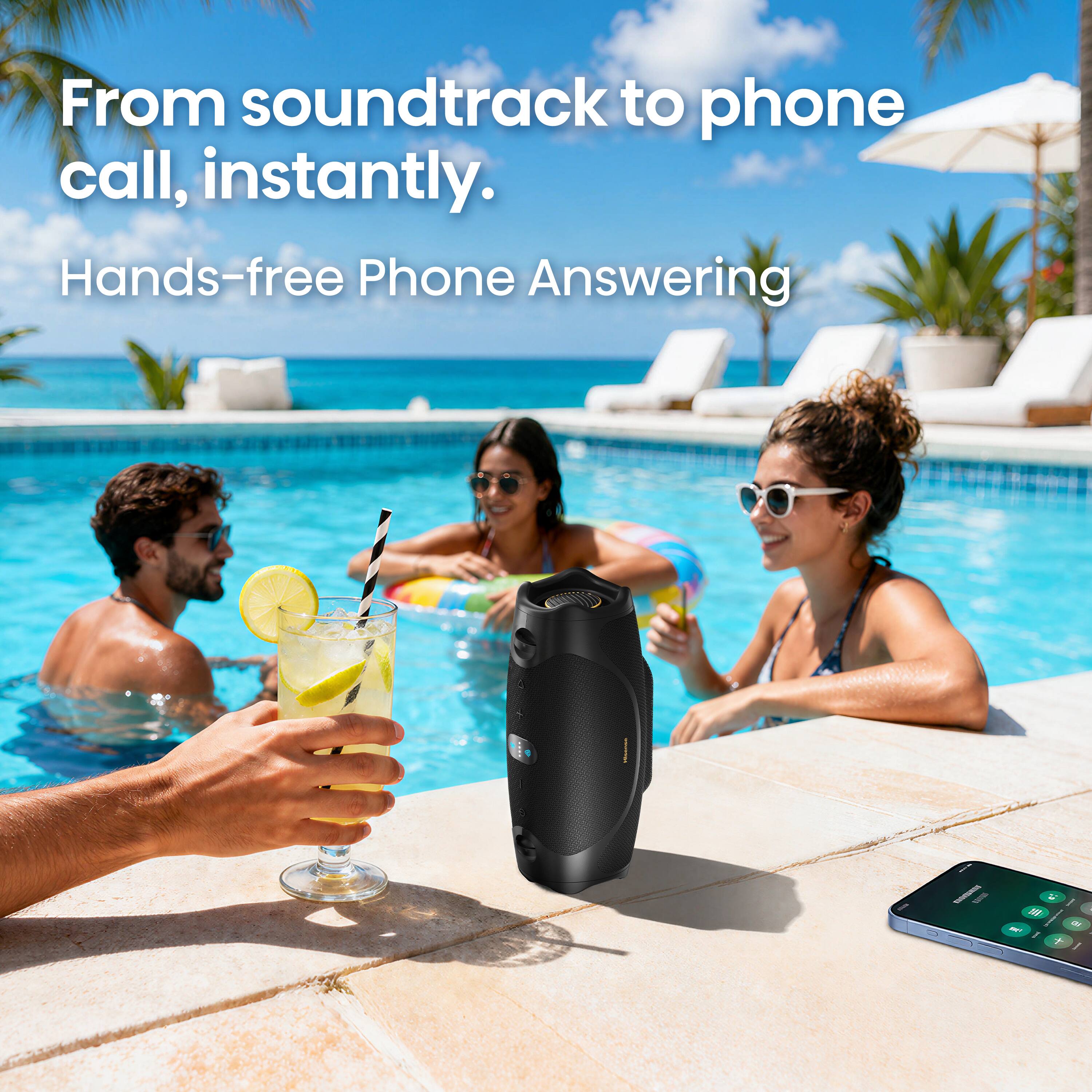 From soundtrack to phone call, instantly.  
Hands-free Phone Answering