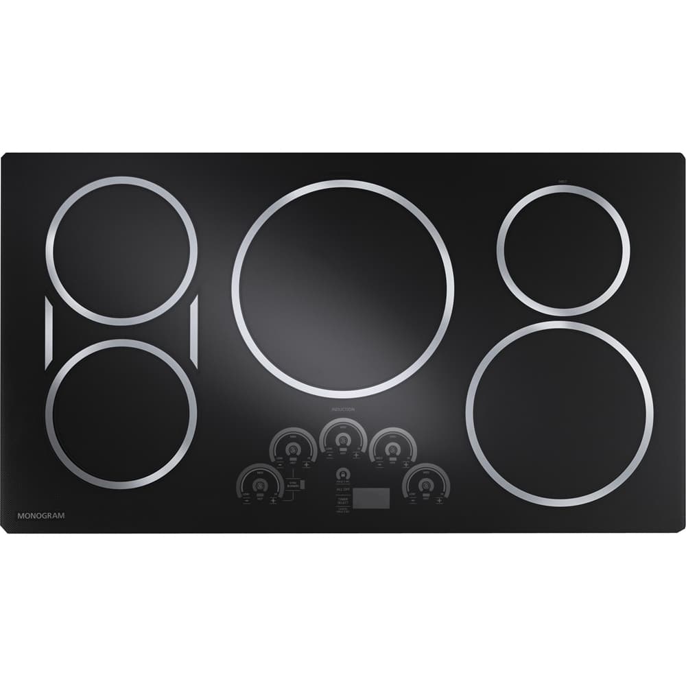 Angle View: Monogram - 35.8" Electric Induction Cooktop - Black graphite