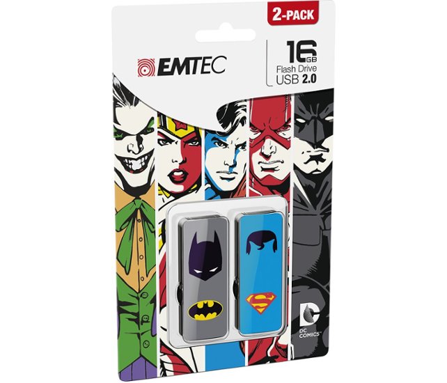 Emtec - Super Heroes 2-pack 16GB USB 2.0 Flash Drive - Front Zoom