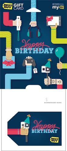 Best Buy® - $75 Happy Birthday Selfie Stick Gift Card-Front_Standard 