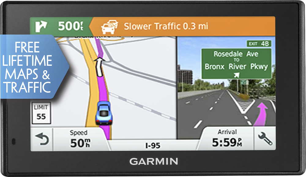 5 inch Black Garmin DriveSmart 50LMT-D Satellite Navigation with UK and Ireland Lifetime maps and Traffic 