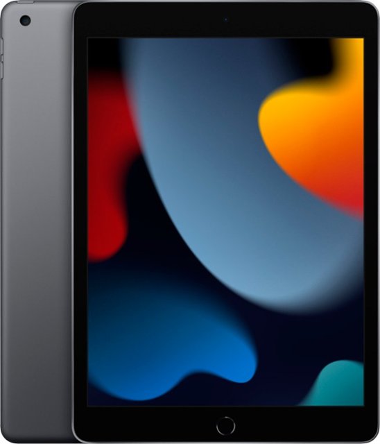 Front. Apple - 10.2-Inch iPad (9th Generation) with Wi-Fi - 64GB - Space Gray.