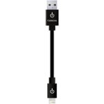 Front Zoom. CableLinx - MFi USB Charge and Sync 0.29' Device Cable - Black.