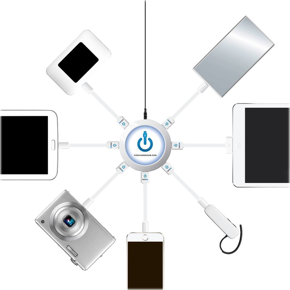 Alt View 11. ChargeHub - 7-Port USB Universal Charging Station Super Value Pack - White.