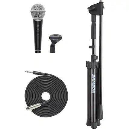 Front. Samson - VP10 Dynamic Microphone Value Pack - Black.