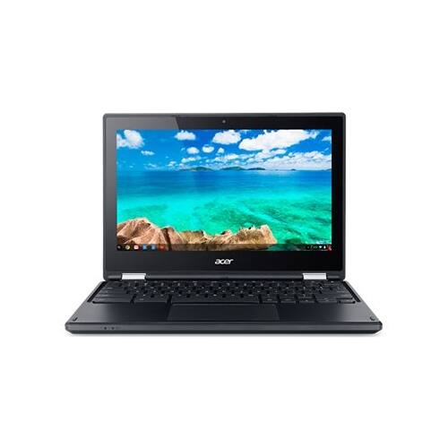 Front. Acer - 2-in-1 11.6" Touch-Screen Chromebook - Intel Celeron - 4GB Memory - 16GB Solid State Drive - Black.