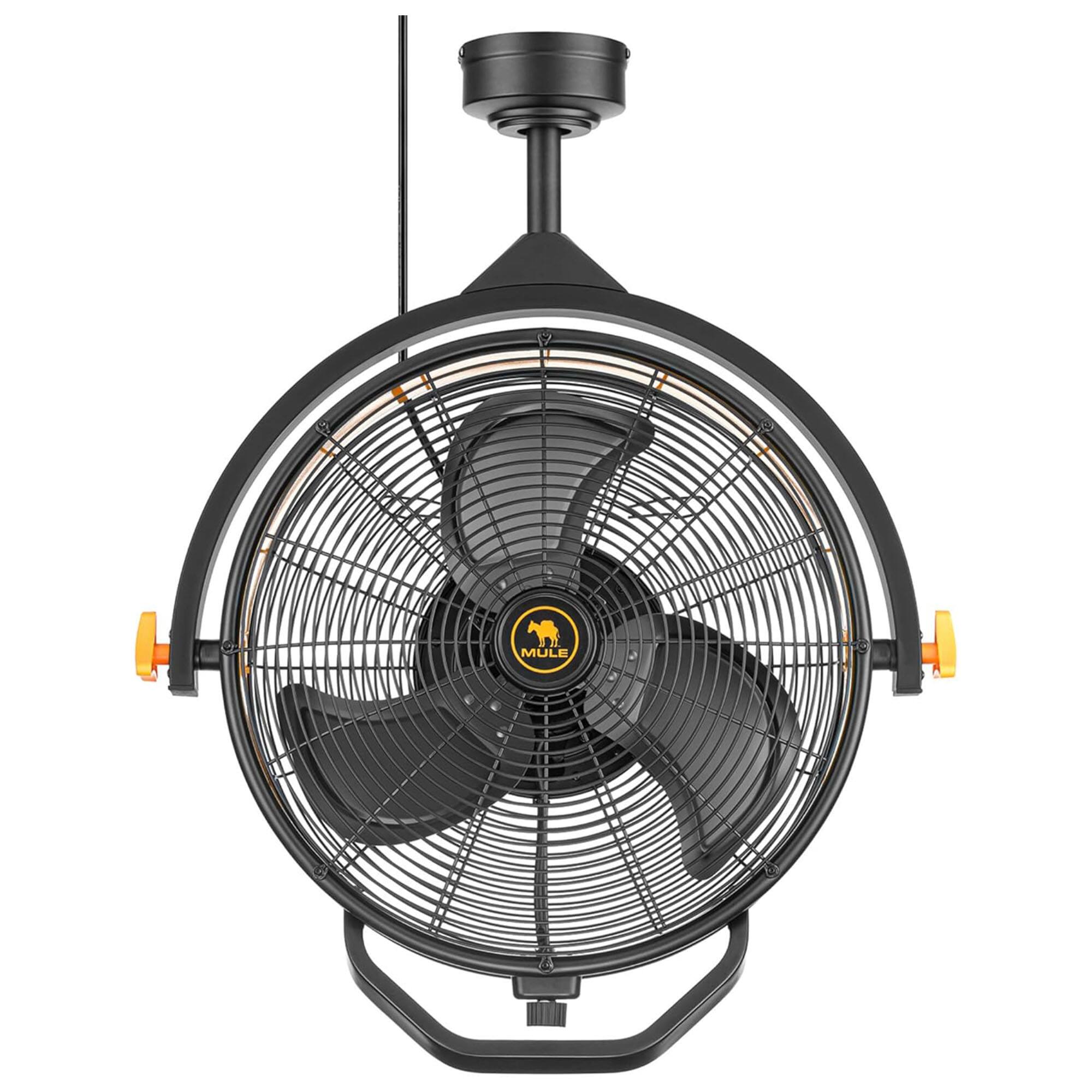 Alt View 8. MULE - Mule 18" Fan XL, Dual Height Ceiling Mounting Options, Standard 3-Prong Plug - Matte Black.