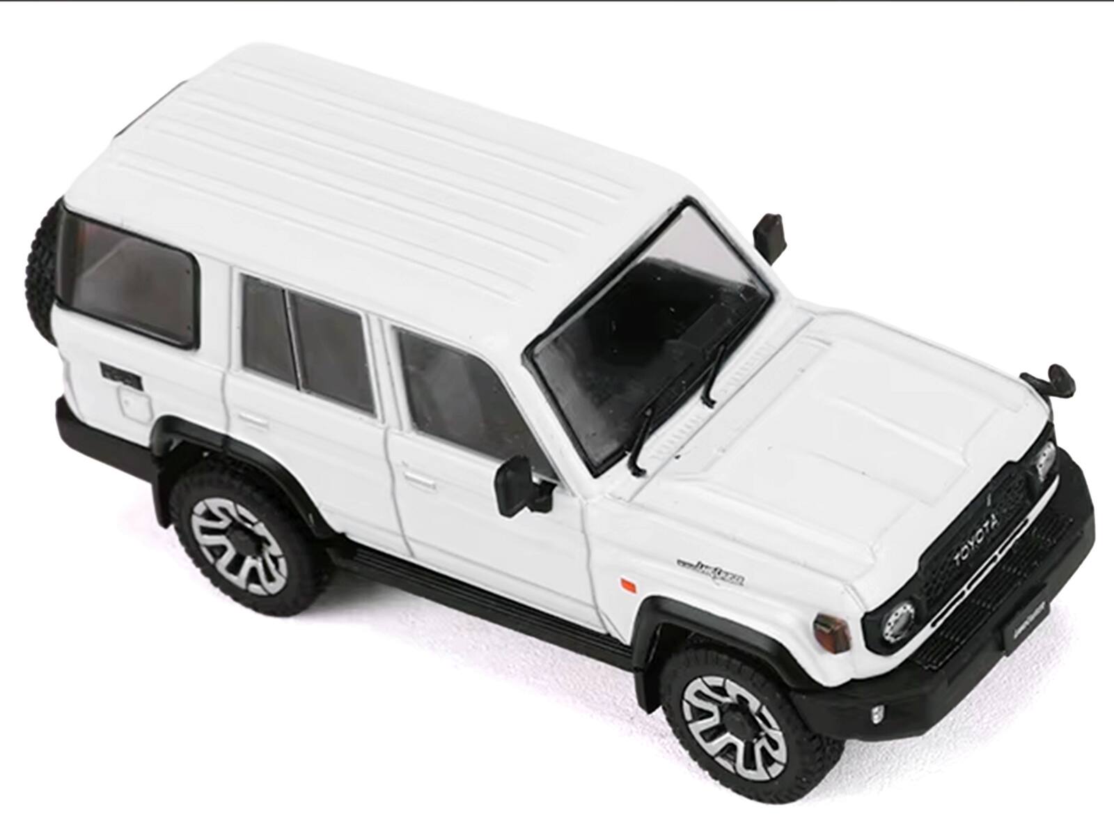 Alt View 2. GCD - Toyota Land Cruiser (J76) RHD (Right Hand Drive) White 1/64 Diecast Model Car by GCD.