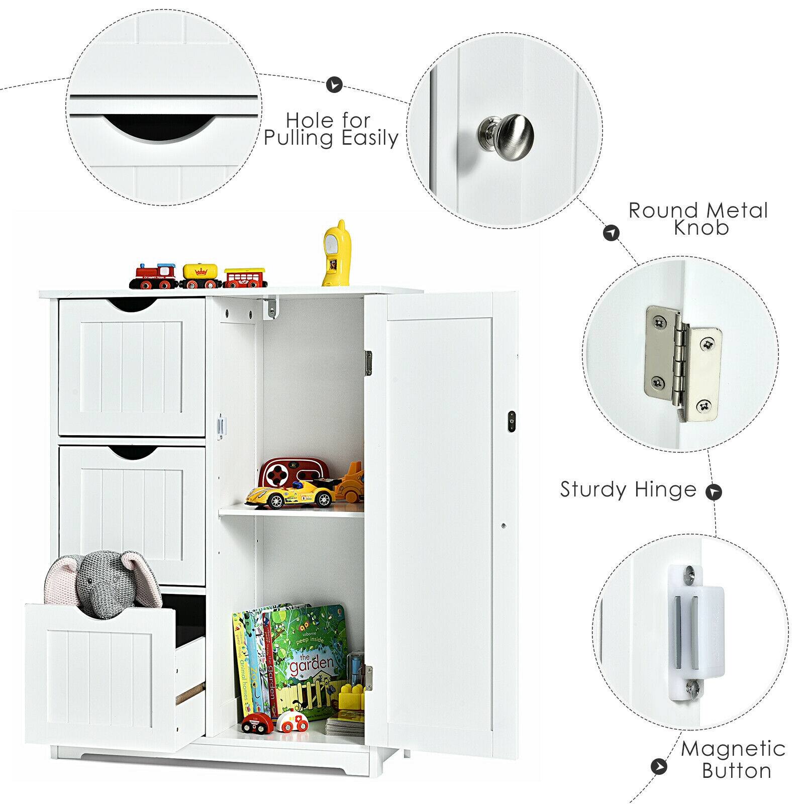 Hole for Pulling Easily, Round Metal Knob, Sturdy Hinge, Magnetic Button