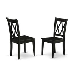 East West Furniture - Dining Room Set Black - Brown