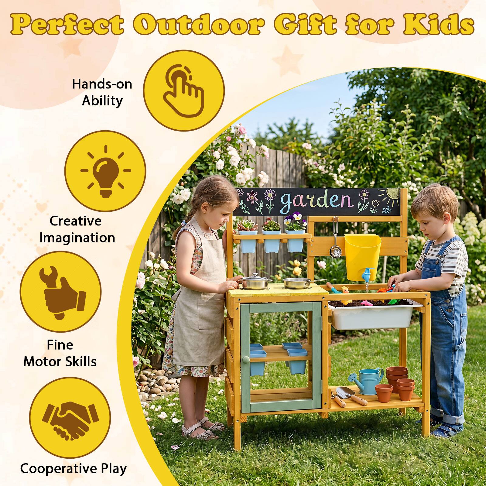 Perfect Outdoor Gift for Kids

- Hands-on Ability
- Creative Imagination
- Fine Motor Skills
- Cooperative Play