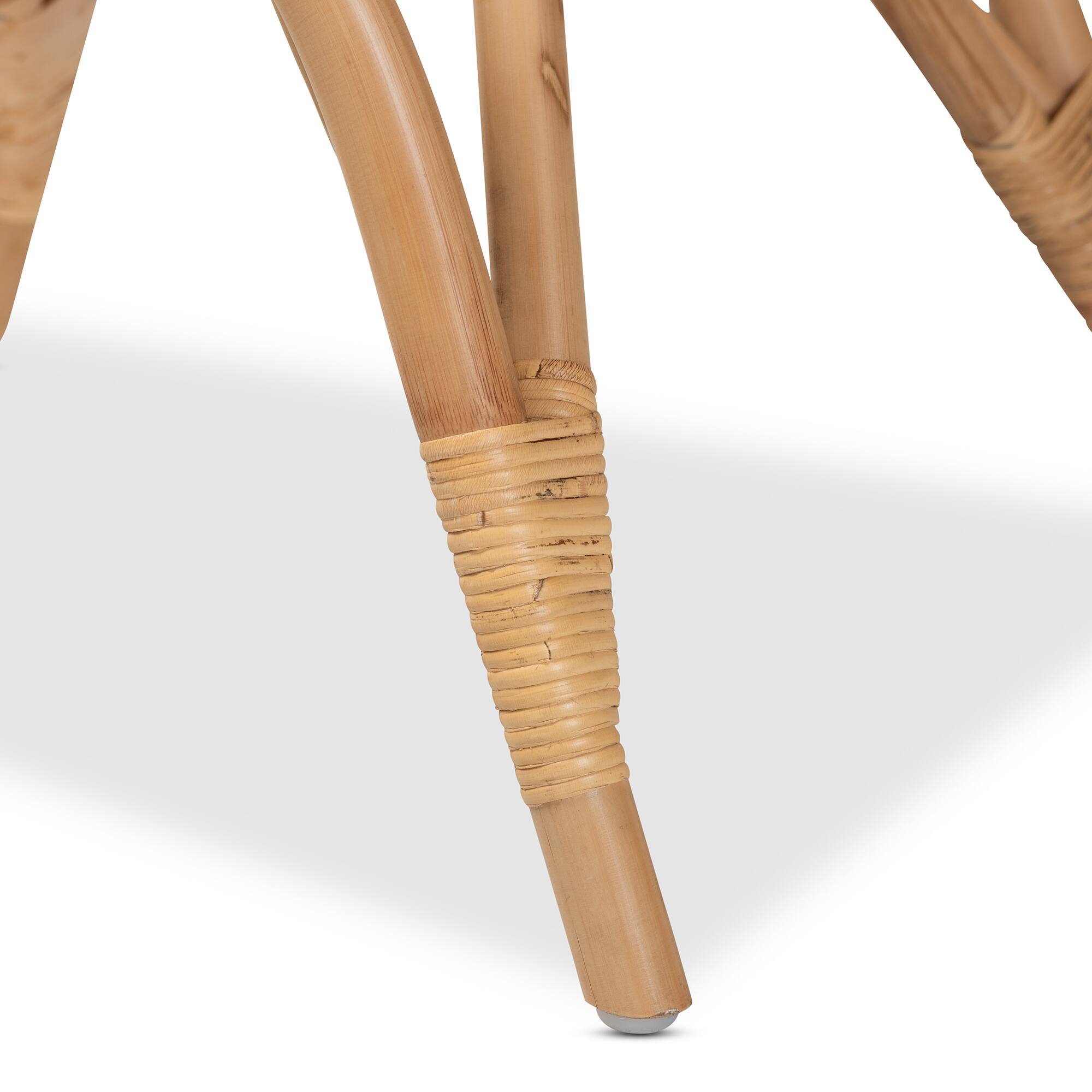 Alt View 1. bali & pari - Bernardo Modern Bohemian Natural Brown Rattan Ottoman - Natural Brown.