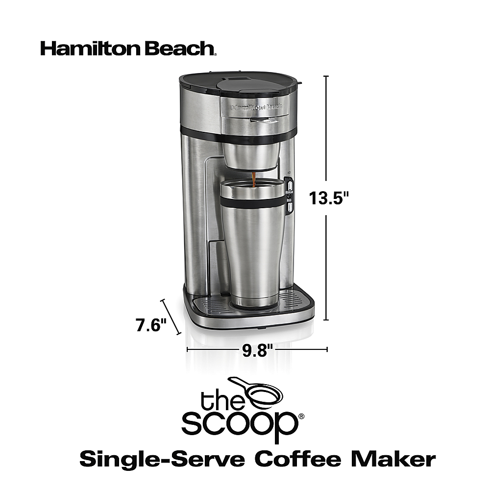 Hamilton Beach Single Serve Coffee Maker Stainless Steel 49981R