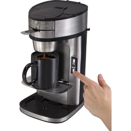 Casara Single Serve Coffee Maker- with Programmable Timer and LCD Display Single Cup Coffee Maker with 14 oz. Double-Wall Stainless Steel Travel Mug