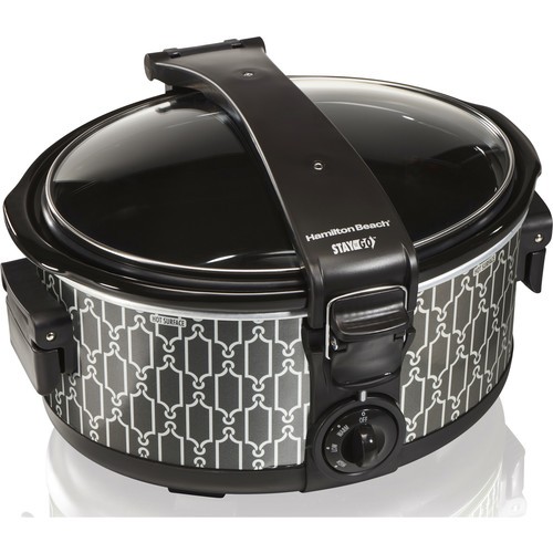 Hamilton Beach Stay or Go Portable 6-Quart Programmable Slow Cooker, Lid  Lock (33861) and Hamilton Beach Travel Case & Carrier Insulated Bag