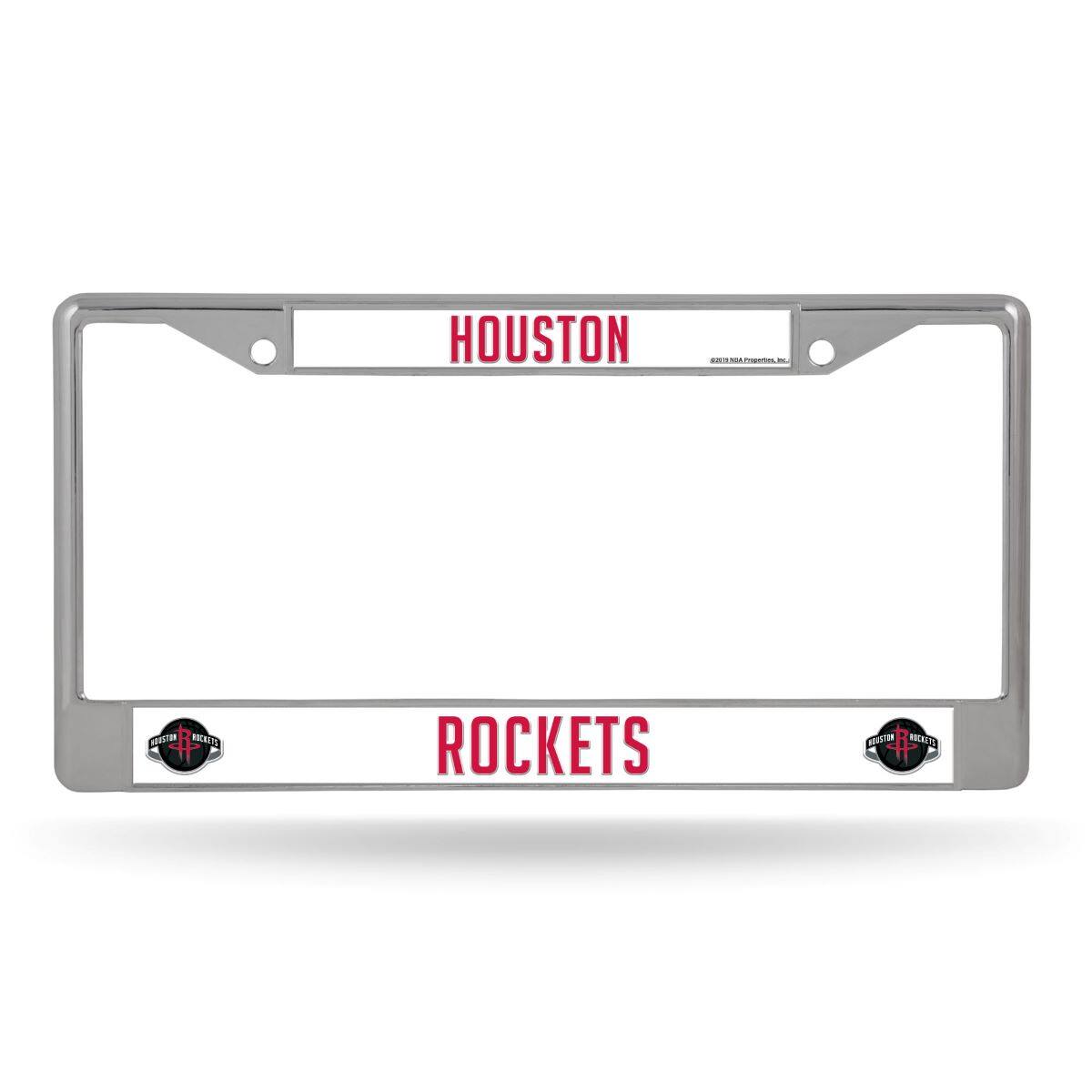 Houston Rockets - 12" x 6" Standard Size - Chrome Metal License Plate Frame
