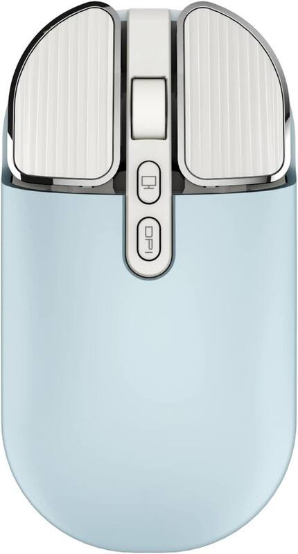 Front. RISOKEYS - 2.4G Wireless Rechargeable Mouse with USB Receiver,One Click Return to Desk,Mute Button,Power Saving, 2400DPI Optical - Blue.