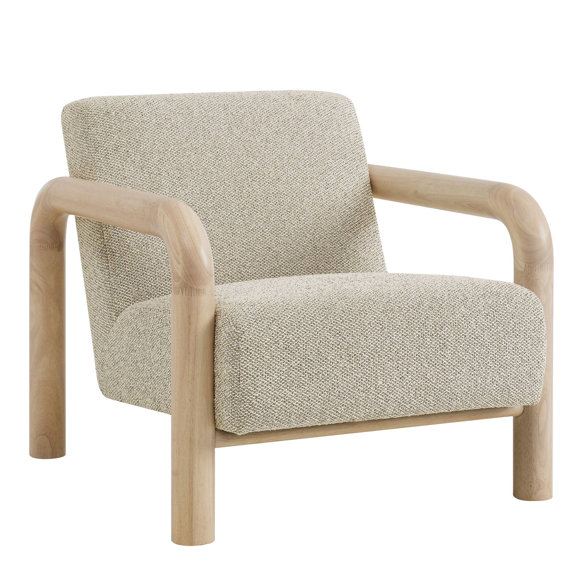 Angle. Modway - Sereno Boucle Accent Chair by Modway - Marble Oak.