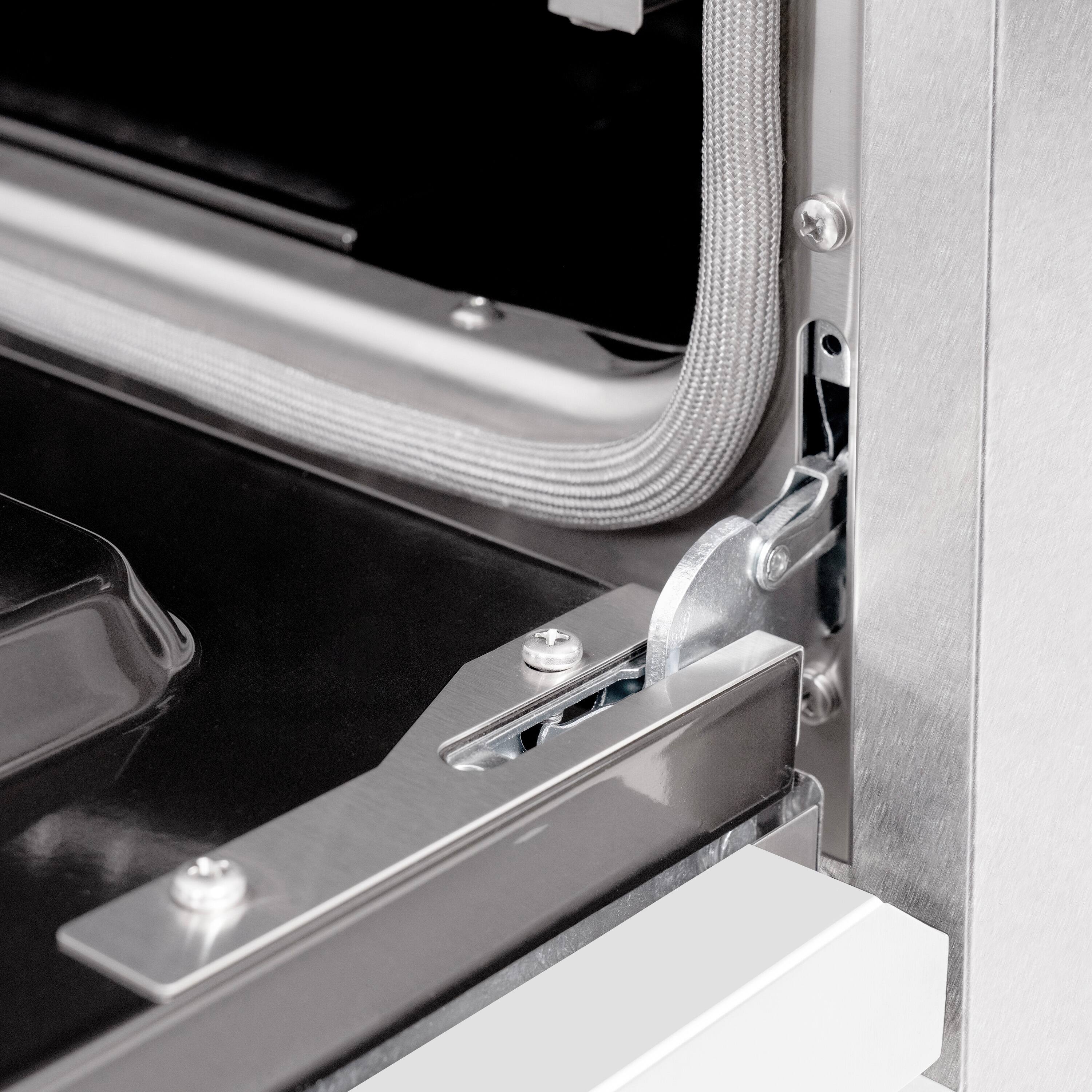 Alt View 14. ZLINE - ZLINE 30 in. Classic Satin Steel Gas Range with 4 Burners and Convection Oven (CGRS-WM-30) - Stain Steel/White Matte.