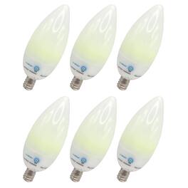VIRIBRIGHT - B11 LED Candelabra Bulb, E12, Frosted, Non-Dimmable, Daylight 6000K (6 Pack) - 6000