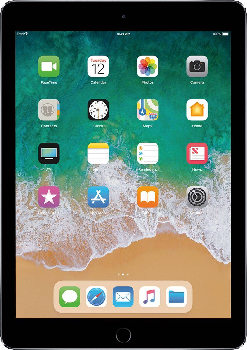Front. Apple - 9.7-Inch iPad Pro with Wi-Fi + Cellular - 256GB.