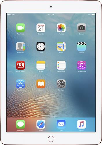 Apple - 9.7-Inch iPad Pro with Wi-Fi + Cellular - 128GB - Rose Gold - Larger Front