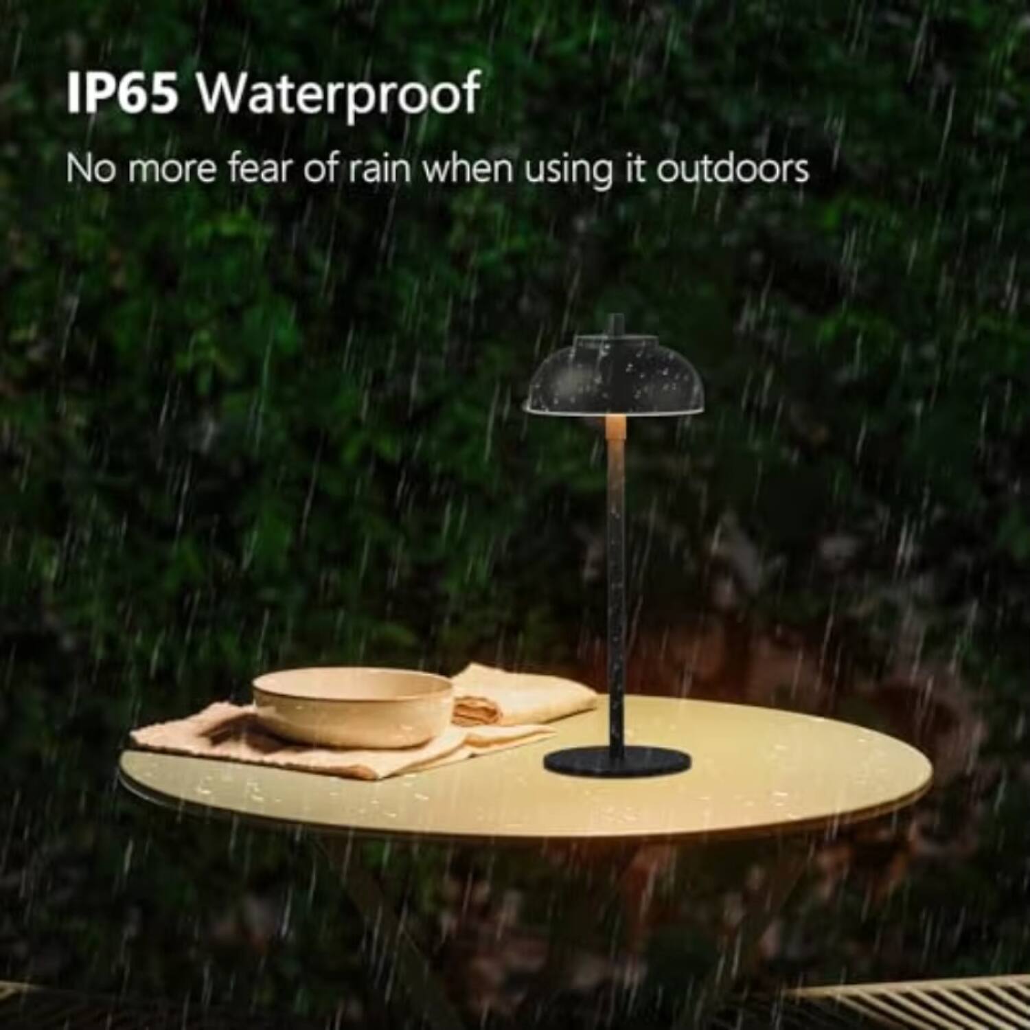 IP65 Waterproof  
No more fear of rain when using it outdoors