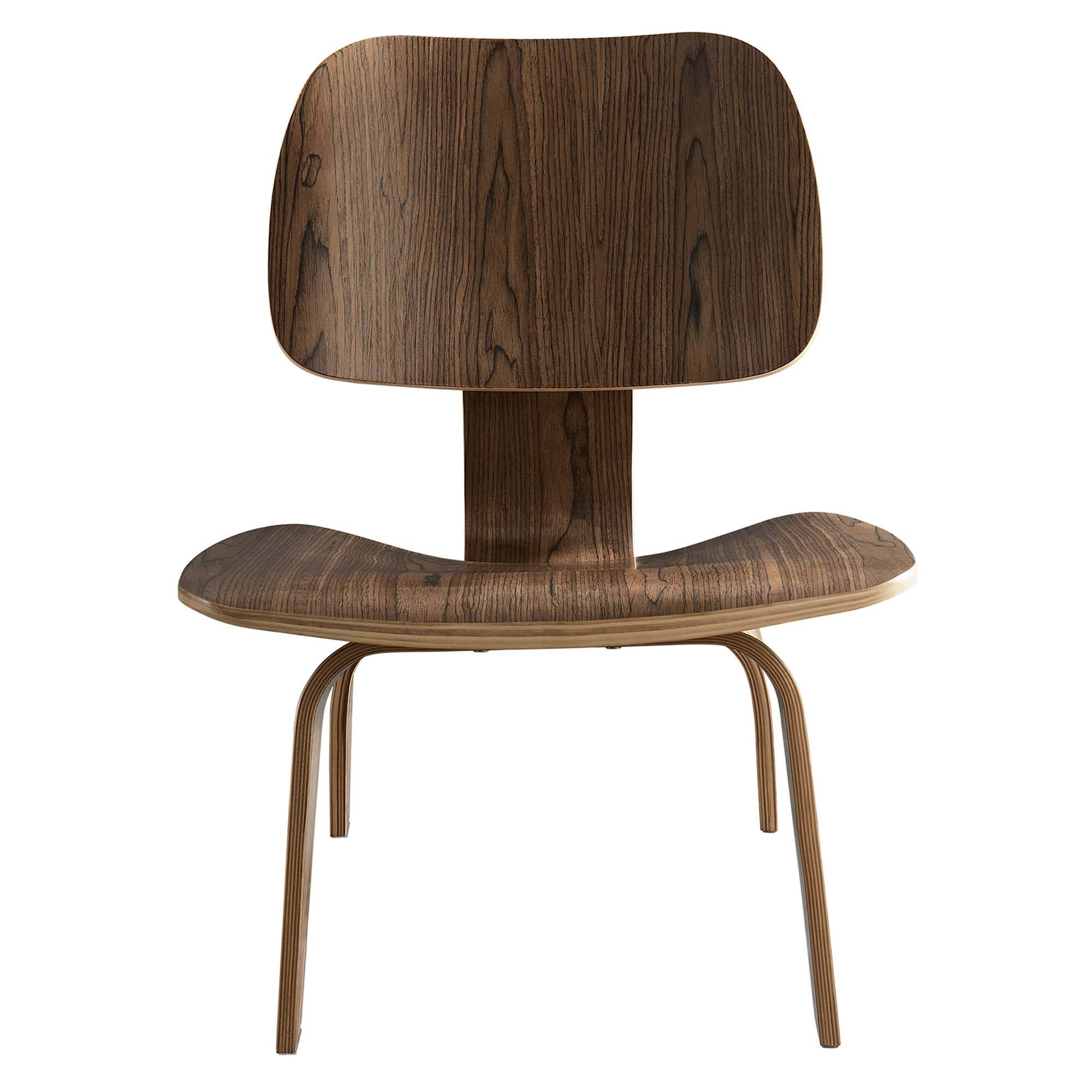 Alt View 4. Modway - Fathom Wood Lounge Chair by Modway - Walnut.