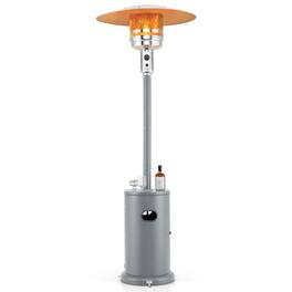 Costway - 48000 BTU Patio Heater with Wheels Round Table Design & Stainless Steel Burner - Gray