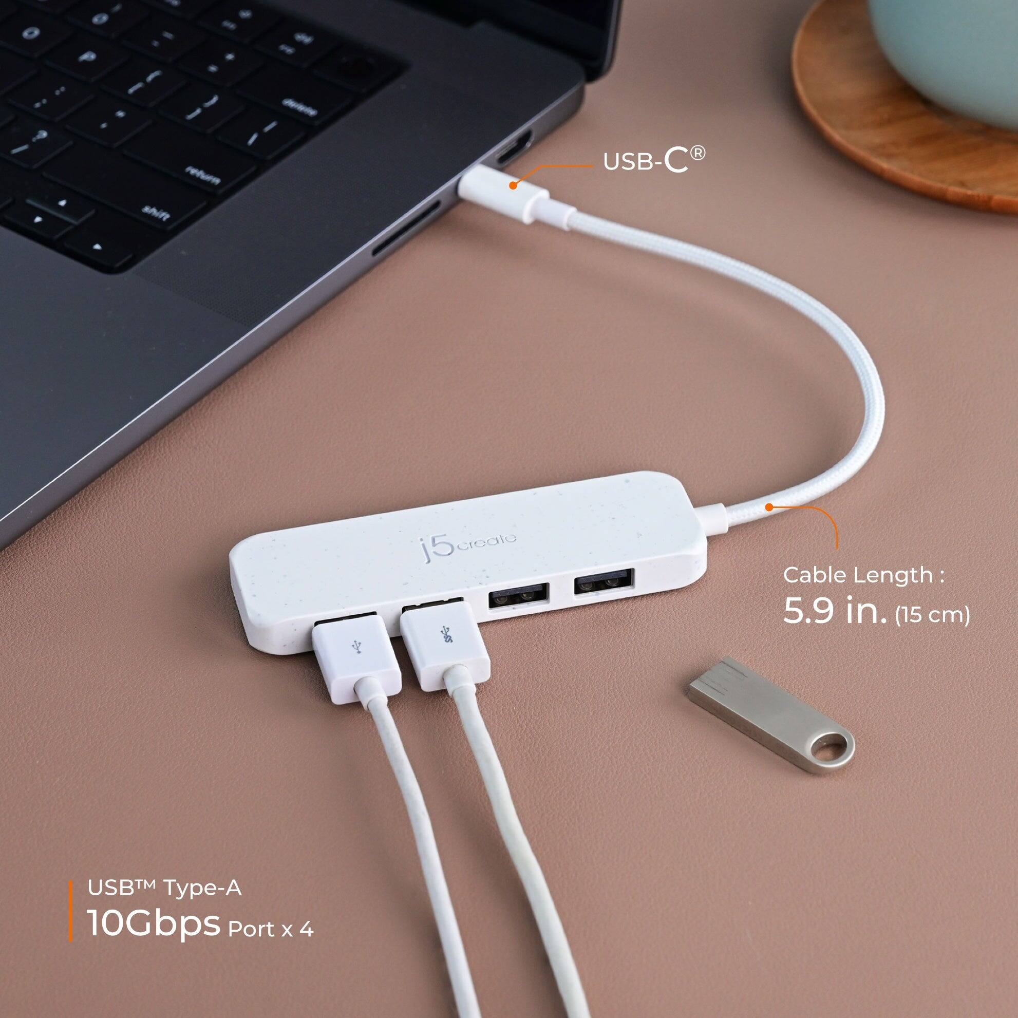 USB-C®

Cable Length: 5.9 in. (15 cm)

USB™ Type-A 10Gbps Port x 4