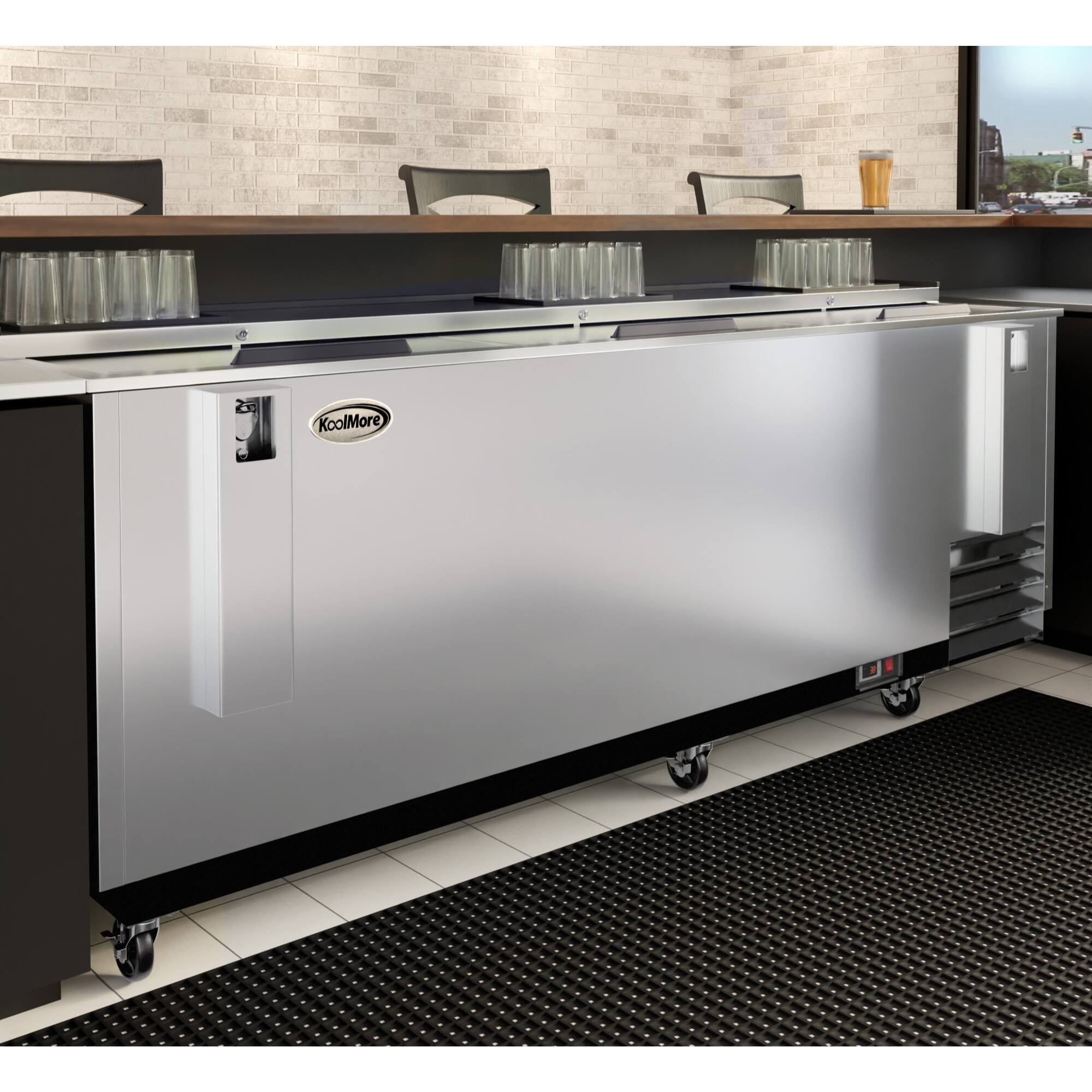 Alt View 1. Koolmore - 95 in. Commercial Bottle Cooler in Stainless-Steel with Built-In Opener, ETL Listed, 30 cu. ft. (KM-BOC95-SS) - Stainless steel.