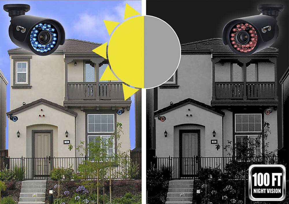 Alt View 14. Night Owl - 8-Channel, 4-Camera Indoor/Outdoor High-Definition DVR Security System - Black.