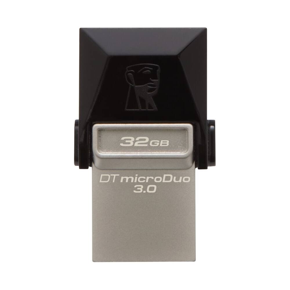 Kingston - DataTraveler 32GB USB 3.0 Flash Drive - Black - Larger Front