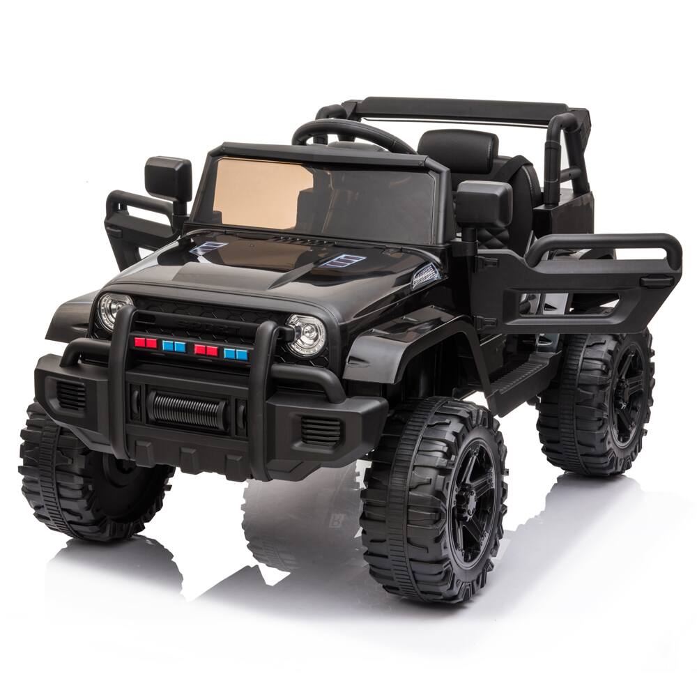 Alt View 4. Winado - Ride on Truck with Remote Control, 4 Wheels 12V Battery Powered Kids Car, with LED Headlight/Horn Button/ MP3 Player/USB - Black.
